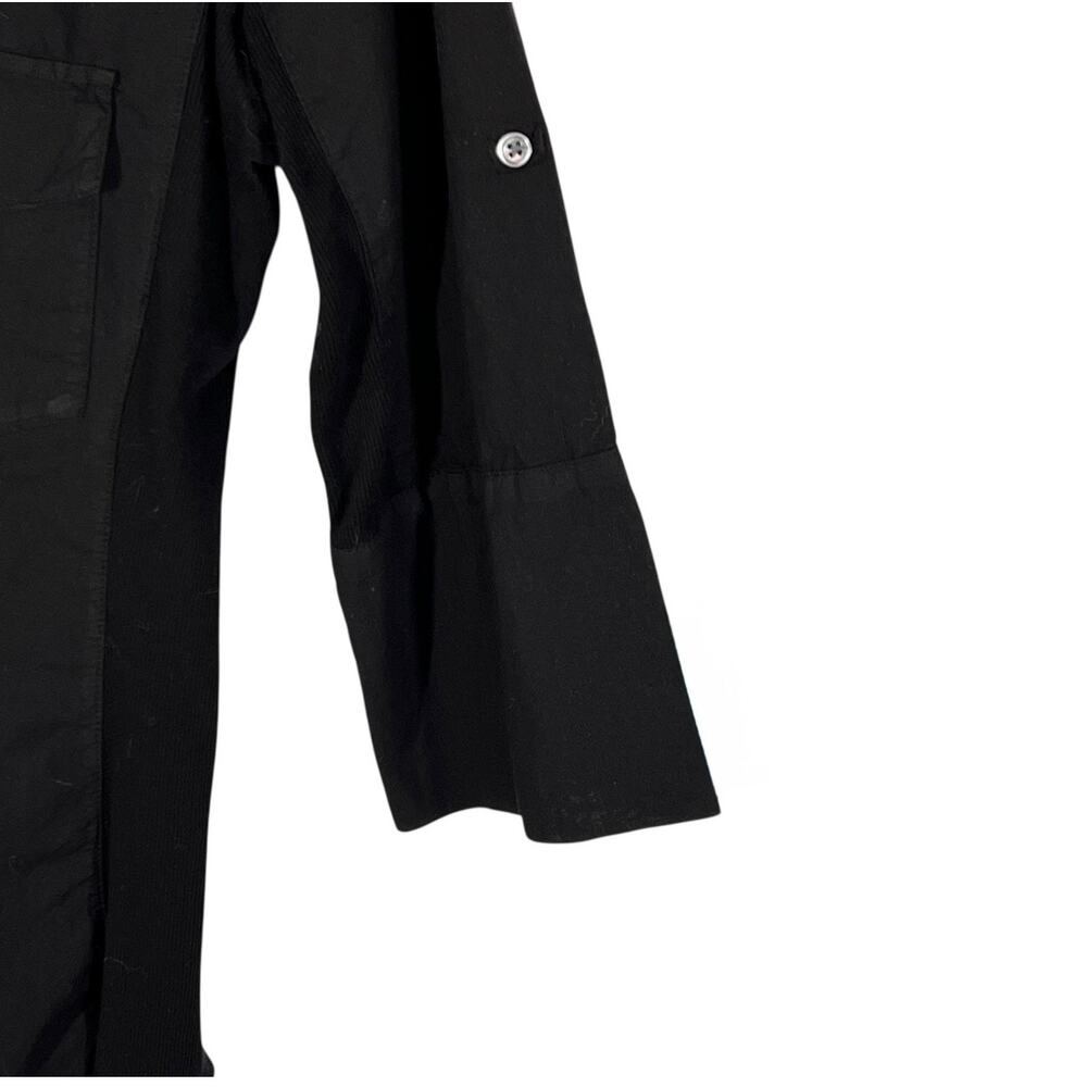 James Perse Black Button Front Shirt Stretch Pocket Long Sleeve Size L - Picture 4 of 11